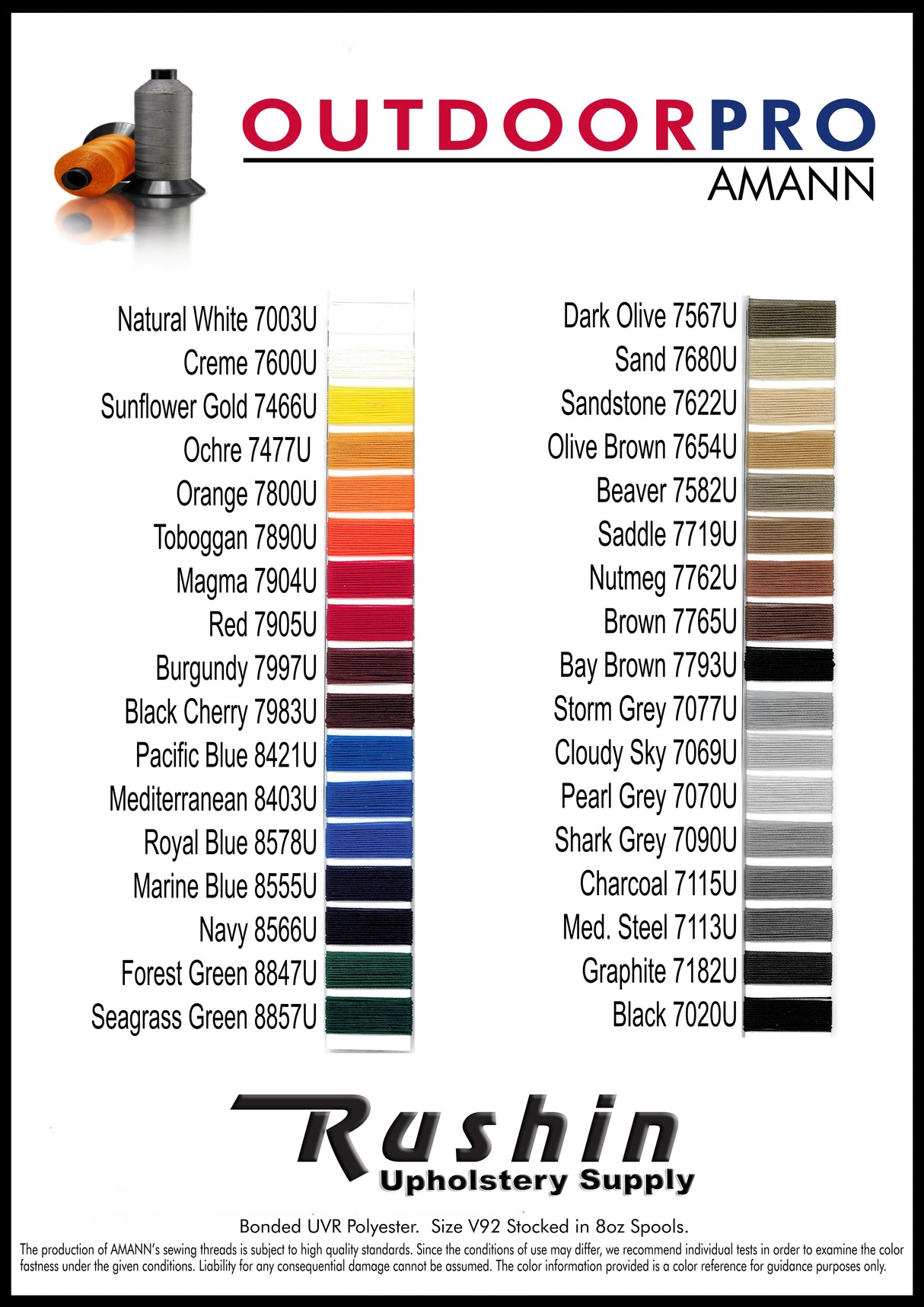 Outdoor Pro Polyester Thread Tex 135 Black 7020U 16oz