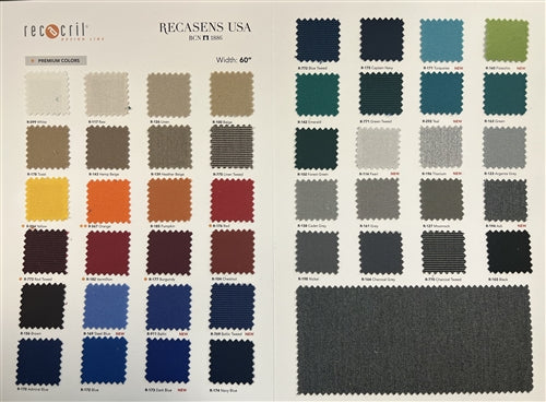 Recacril Awning and Marine Fabric Sample Card