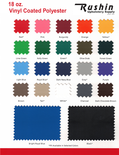 18oz Vinyl Coated Polyester Sample Card