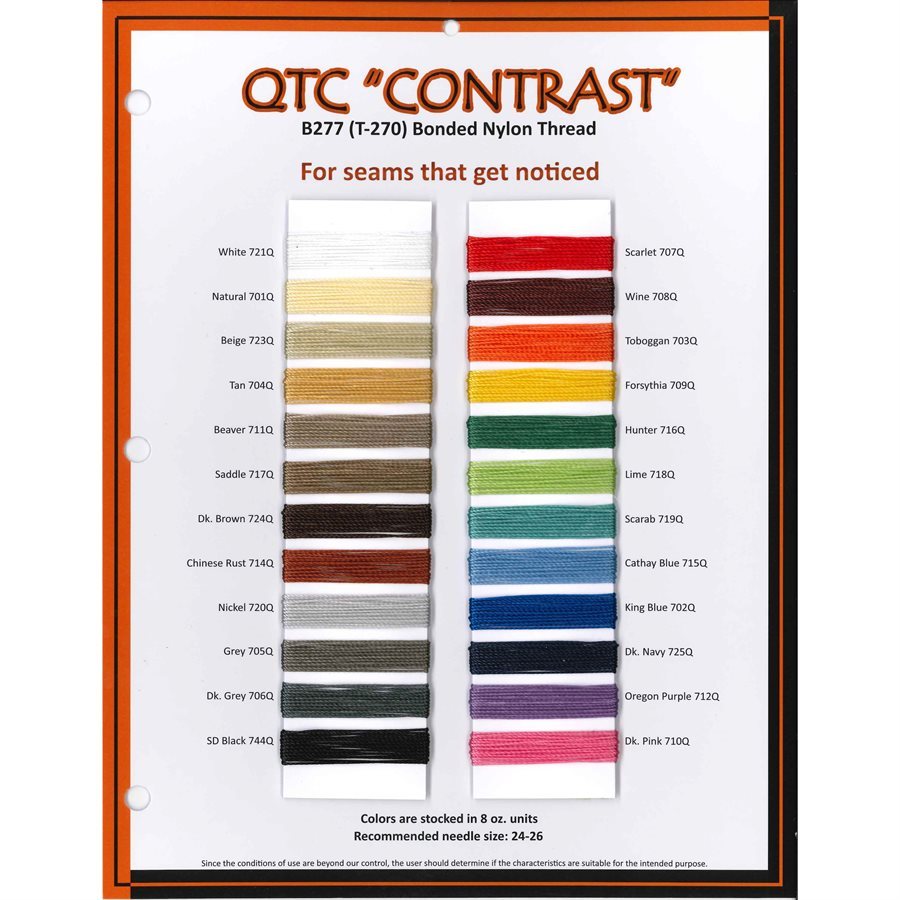 Contrast Nylon Thread Sample Card (Printed)