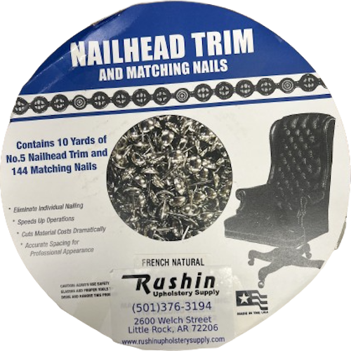 Upholstery Nailhead Trim with Matching French Natural Finish Nails