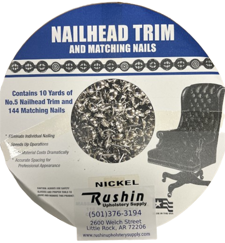 Upholstery Nailhead Trim with Matching Nickel Finish Nails
