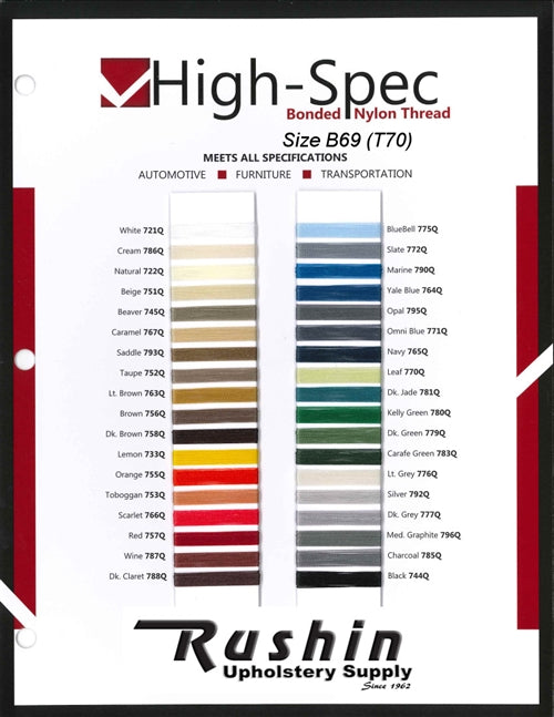 High Spec Nylon Thread Sample Card (Printed)