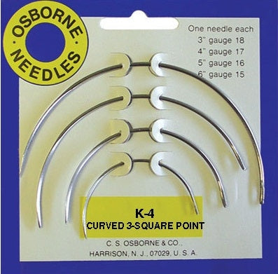 Curved 3-Sqaure Point Needles Variety Pack K-4